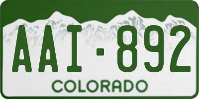 CO license plate AAI892