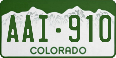 CO license plate AAI910