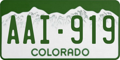 CO license plate AAI919