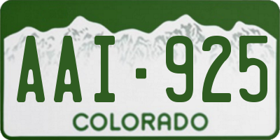 CO license plate AAI925