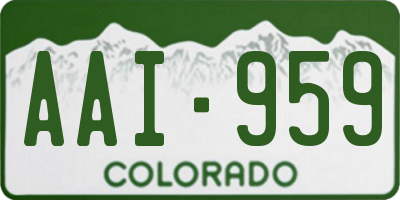 CO license plate AAI959