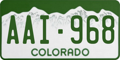 CO license plate AAI968