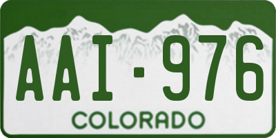 CO license plate AAI976
