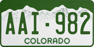 CO license plate AAI982