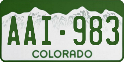 CO license plate AAI983