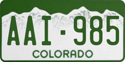 CO license plate AAI985
