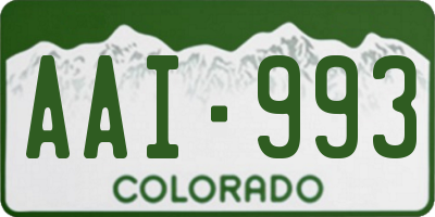 CO license plate AAI993