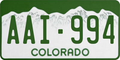 CO license plate AAI994