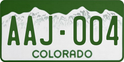 CO license plate AAJ004