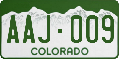 CO license plate AAJ009