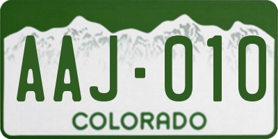 CO license plate AAJ010