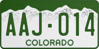 CO license plate AAJ014