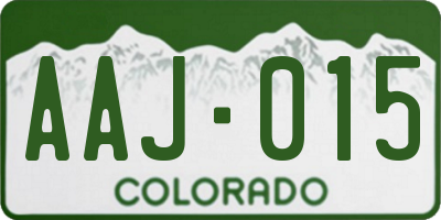 CO license plate AAJ015