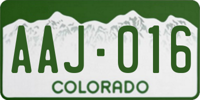 CO license plate AAJ016