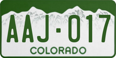 CO license plate AAJ017
