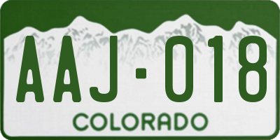 CO license plate AAJ018