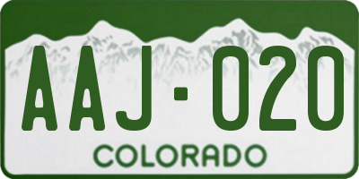 CO license plate AAJ020