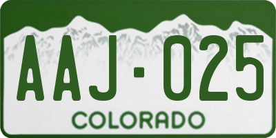 CO license plate AAJ025
