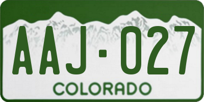 CO license plate AAJ027