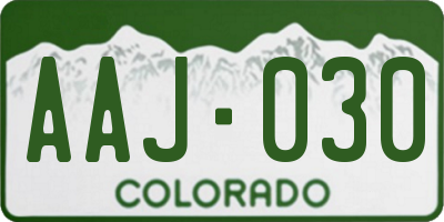 CO license plate AAJ030