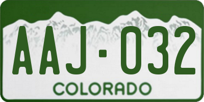 CO license plate AAJ032