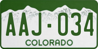 CO license plate AAJ034