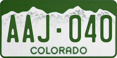 CO license plate AAJ040