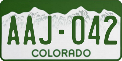 CO license plate AAJ042