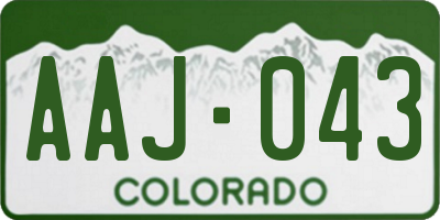 CO license plate AAJ043