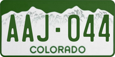 CO license plate AAJ044