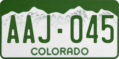 CO license plate AAJ045
