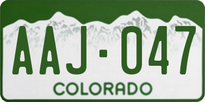 CO license plate AAJ047