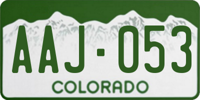 CO license plate AAJ053