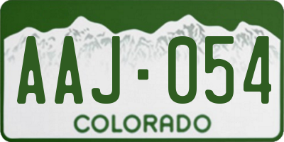 CO license plate AAJ054