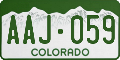CO license plate AAJ059