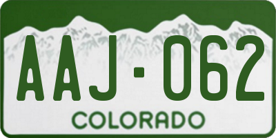 CO license plate AAJ062