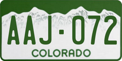 CO license plate AAJ072