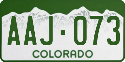 CO license plate AAJ073