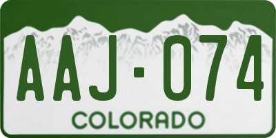 CO license plate AAJ074