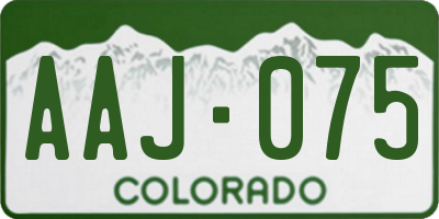 CO license plate AAJ075