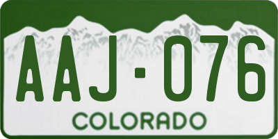 CO license plate AAJ076