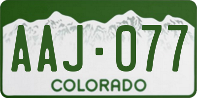 CO license plate AAJ077