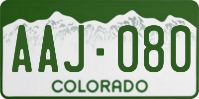 CO license plate AAJ080