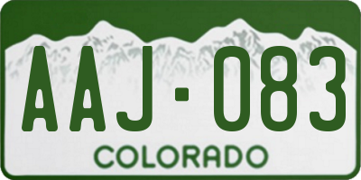 CO license plate AAJ083