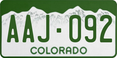 CO license plate AAJ092