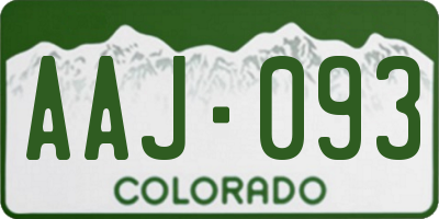 CO license plate AAJ093