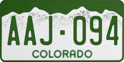 CO license plate AAJ094