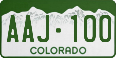 CO license plate AAJ100