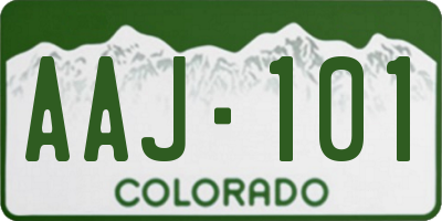 CO license plate AAJ101