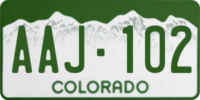 CO license plate AAJ102